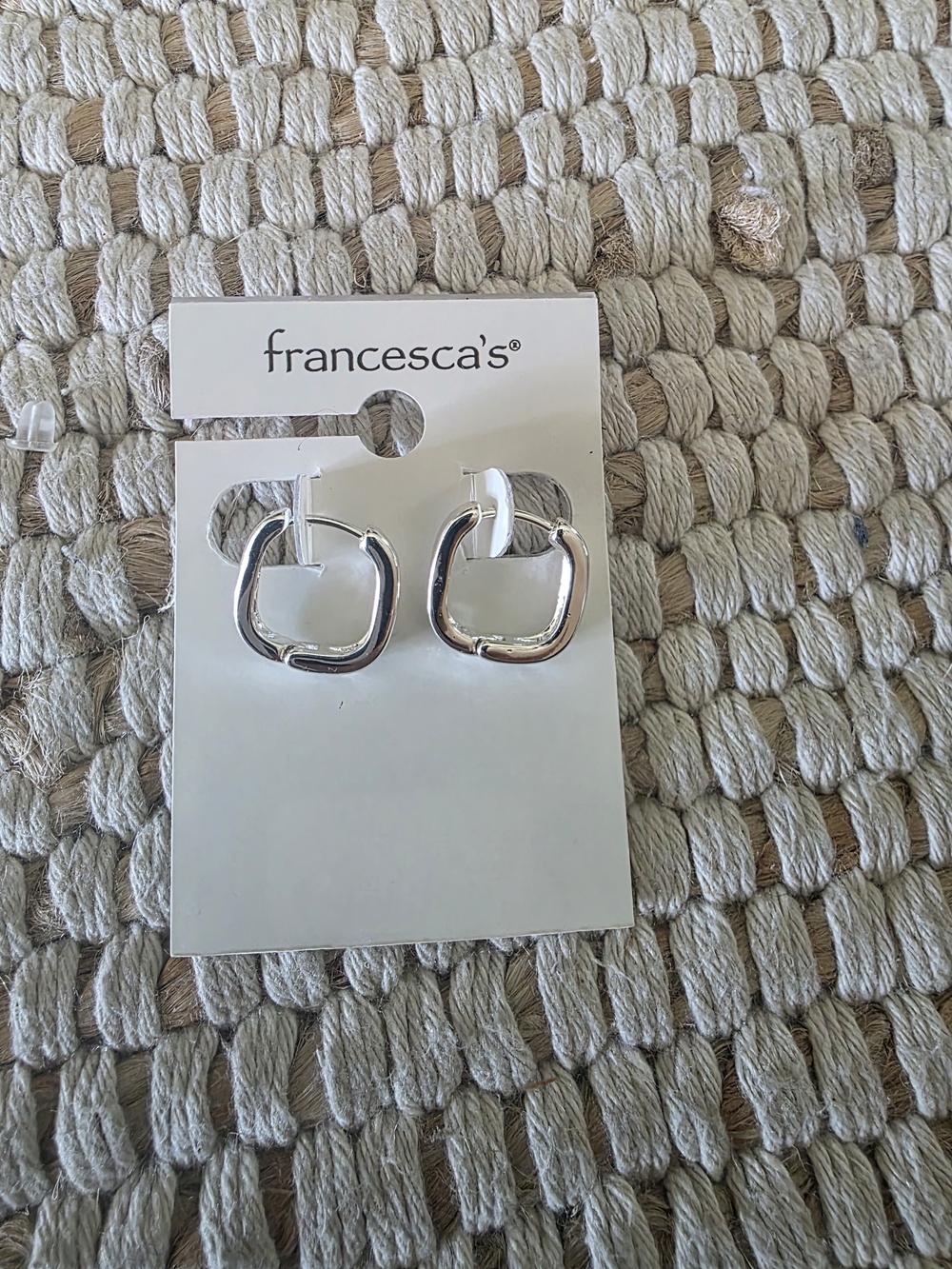 Francesca's Polished Silver Curved Square Hoop Earrings